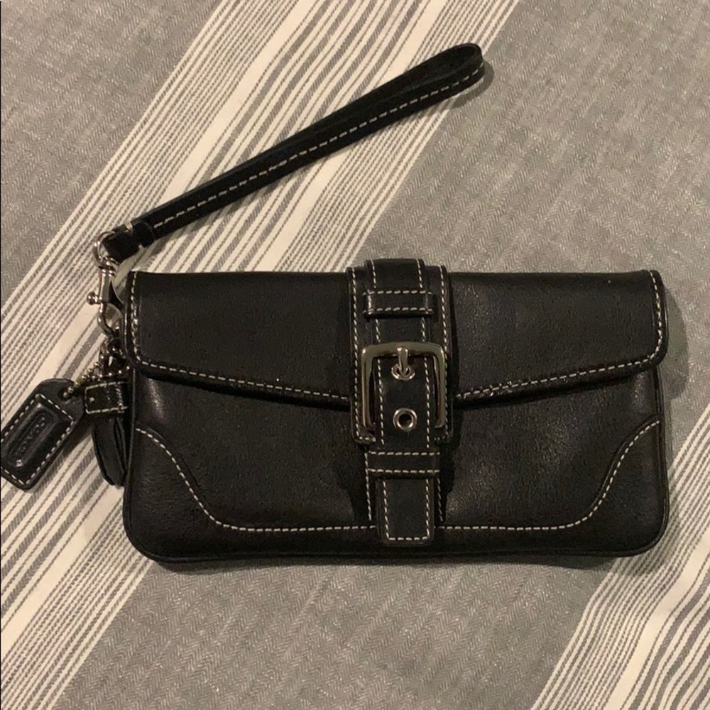 Coach leather wristlet wallet
